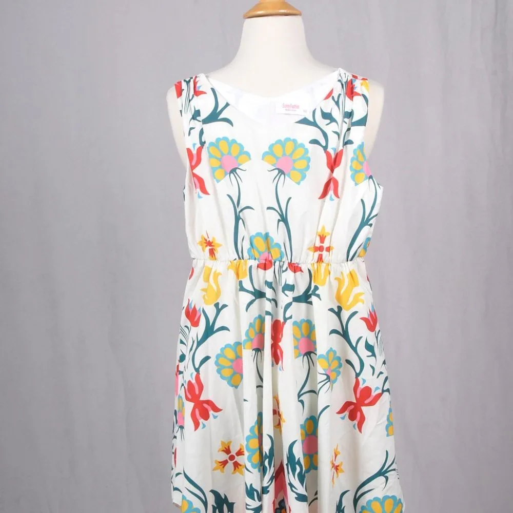 Sunny fashion,  Girls, Cream Floral A-Line Dress, Size 12 - Picture 2 of 6
